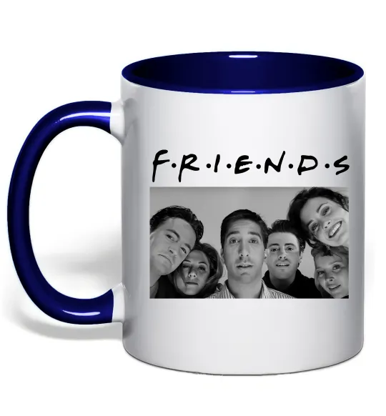 Чашка с цветной ручкой Friends фото Глубокий темно-синий фото
