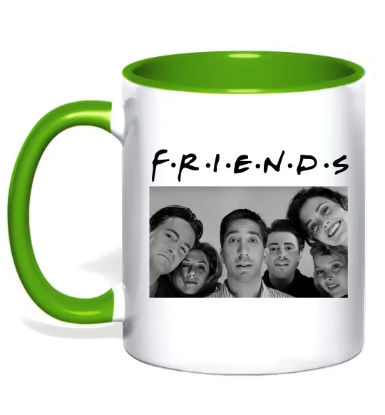 Чашка с цветной ручкой Friends фото Лаймовый фото