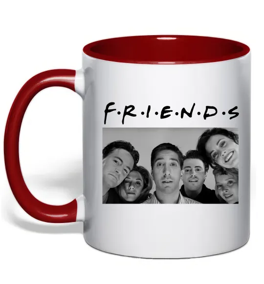 Чашка с цветной ручкой Friends фото Красный фото