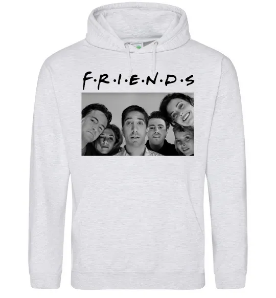 Мужская толстовка (худи) Friends фото Серый меланж фото