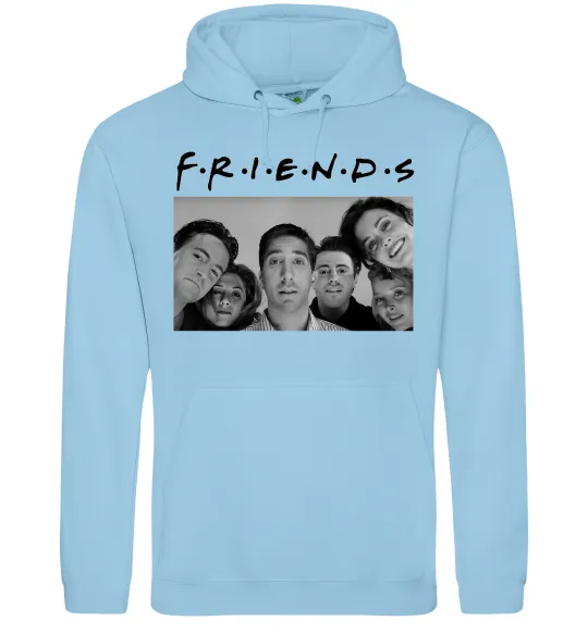 Мужская толстовка (худи) Friends фото Голубой фото