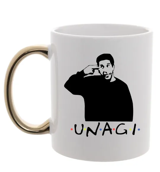 Чашка с цветной ручкой Friends Unagi Золото фото