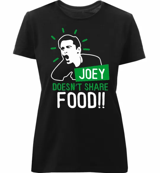 Женская премиум футболка Joey doesn`t share food Черный фото