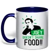 Чашка с цветной ручкой Joey doesn`t share food Глубокий темно-синий фото