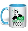Чашка с цветной ручкой Joey doesn`t share food Голубой фото