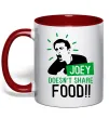 Чашка с цветной ручкой Joey doesn`t share food Красный фото