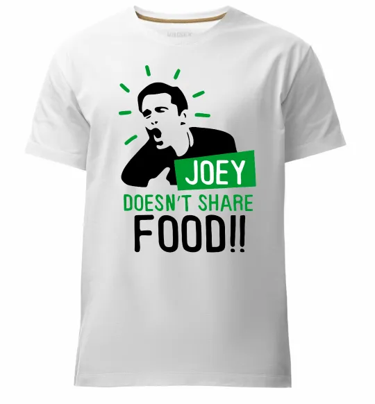Мужская премиум футболка Joey doesn`t share food Белый фото