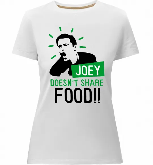 Женская премиум футболка Joey doesn`t share food Белый фото