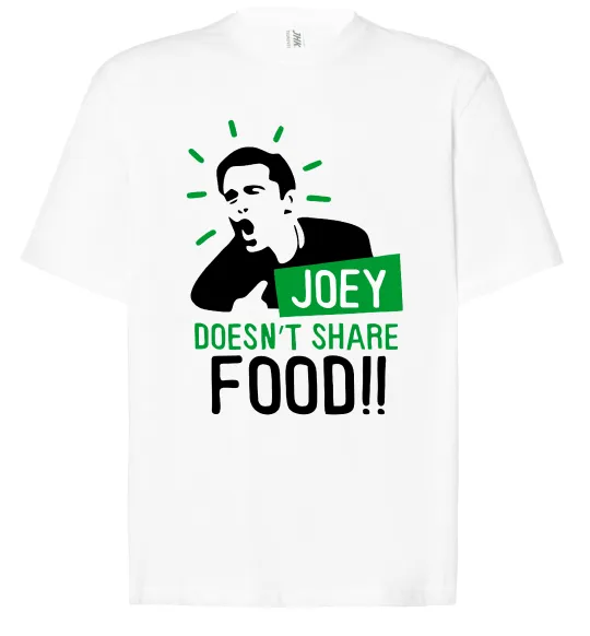 Футболка Оверсайз Joey doesn`t share food Белый фото