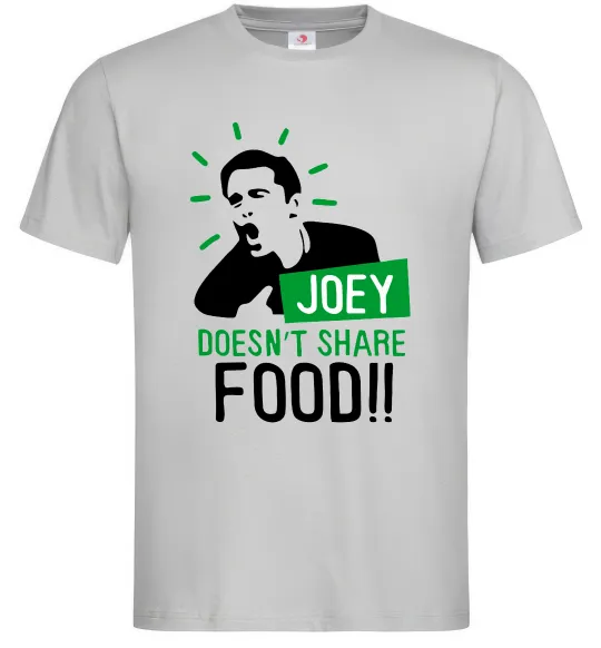 Мужская футболка Joey doesn`t share food Серый фото