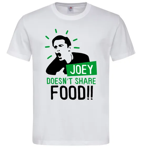 Мужская футболка Joey doesn`t share food Белый фото