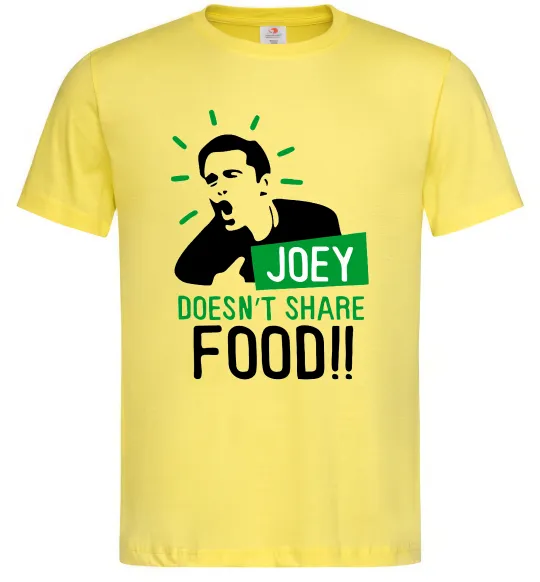Мужская футболка Joey doesn`t share food Лимонный фото