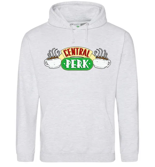 Мужская толстовка (худи) Friends Central Perk Серый меланж фото