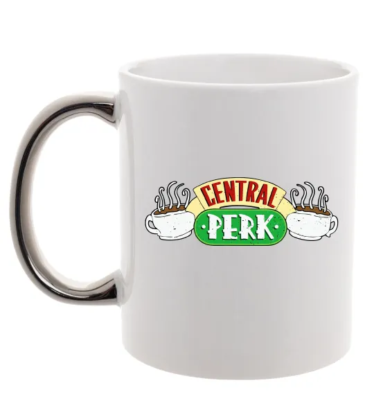 Чашка с цветной ручкой Friends Central Perk Серебро фото