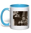 Чашка с цветной ручкой Joey and Chandler Голубой Чашка с цветной ручкой Joey and Chandler Голубой фото