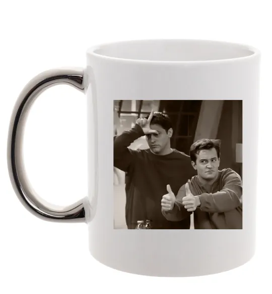 Чашка с цветной ручкой Joey and Chandler Серебро фото