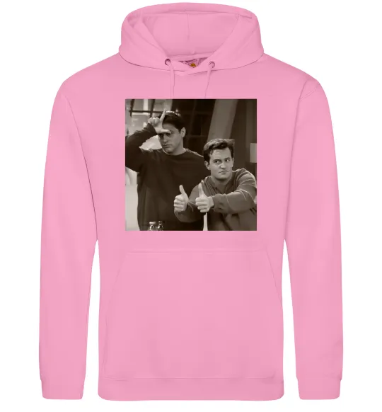 Мужская толстовка (худи) Joey and Chandler Розовый фото