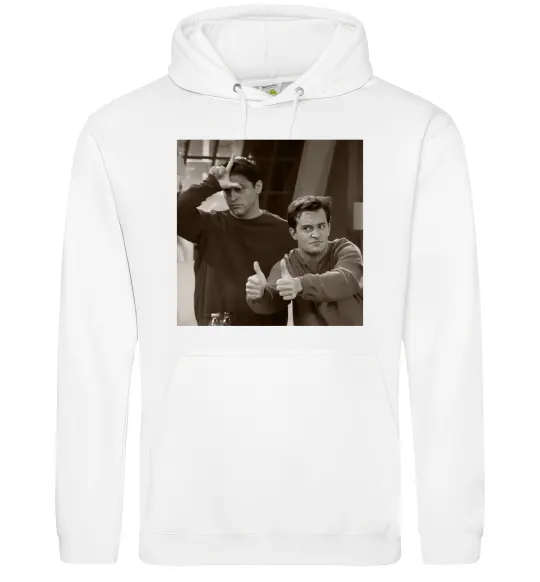 Мужская толстовка (худи) Joey and Chandler Белый фото