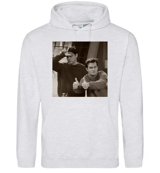 Женская толстовка (худи) Joey and Chandler Серый меланж фото