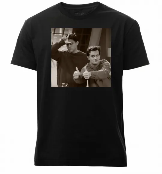 Мужская премиум футболка Joey and Chandler Черный фото