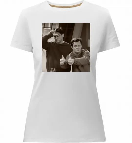Женская премиум футболка Joey and Chandler Белый фото