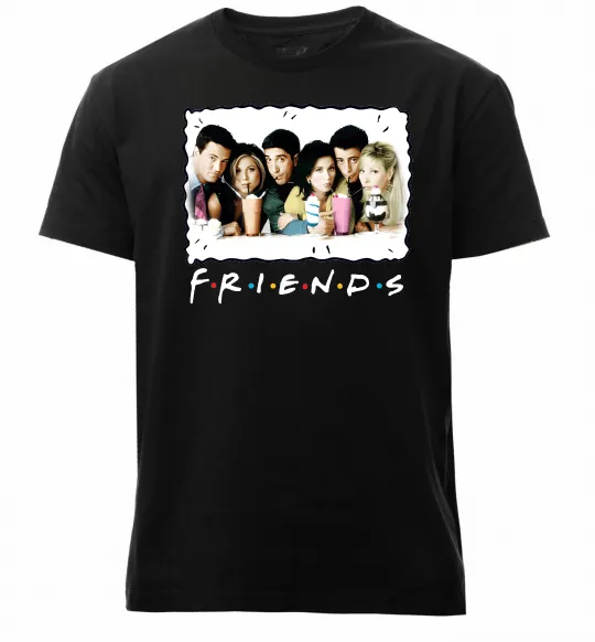 Мужская премиум футболка Друзі з коктейлями Черный фото