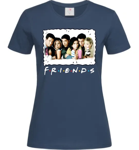 Женская футболка Друзі з коктейлями Темно-синий фото