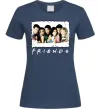 Женская футболка Друзі з коктейлями Темно-синий фото
