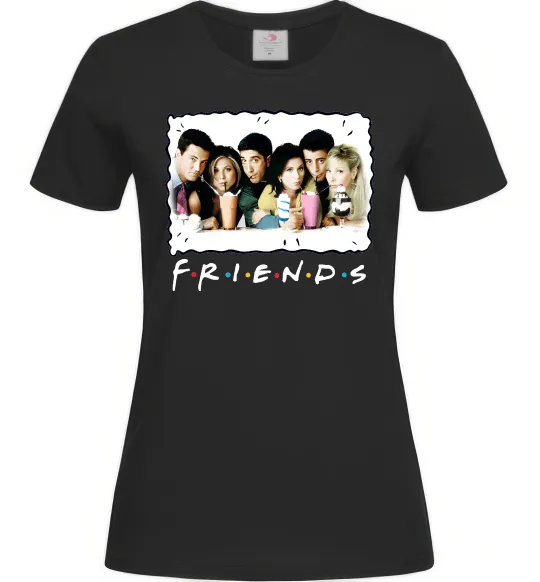 Женская футболка Друзі з коктейлями Черный фото