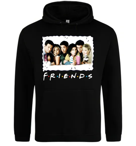 Мужская толстовка (худи) Друзі з коктейлями Черный фото