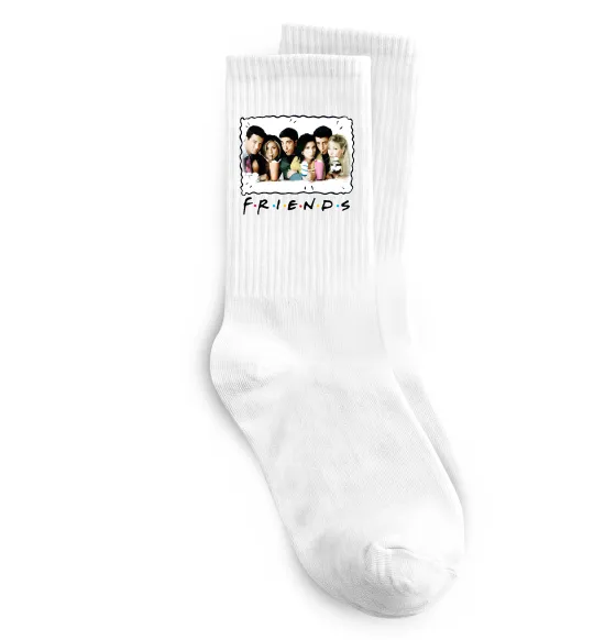 Шкарпетки Друзі з коктейлями Білий фото