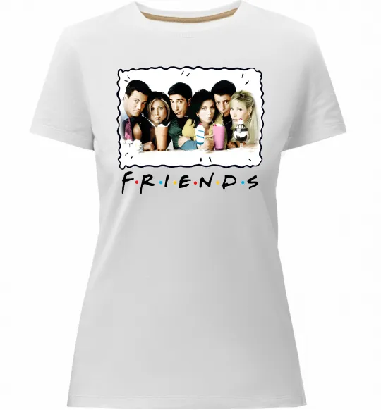 Женская премиум футболка Друзі з коктейлями Белый фото