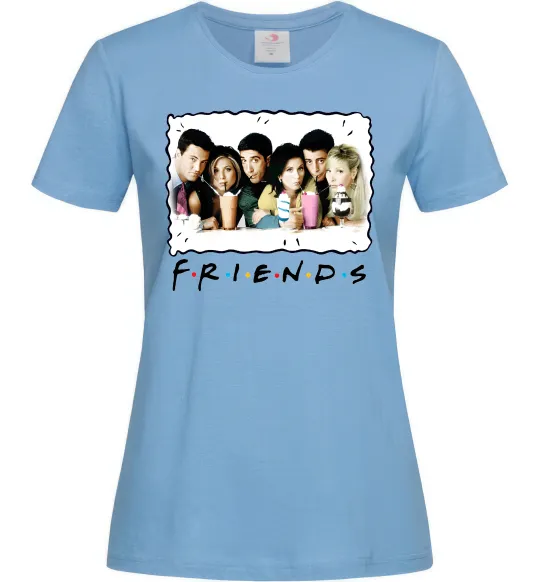 Женская футболка Друзі з коктейлями Голубой фото