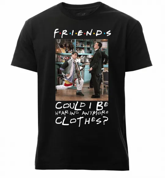 Мужская премиум футболка Друзі Занадто багато одягу Черный фото