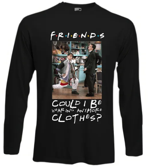 Лонгслив Друзі Занадто багато одягу Черный фото