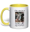 Чашка з кольоровою ручкою Друзі Занадто багато одягу Лимонний фото