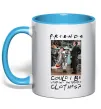 Чашка с цветной ручкой Друзі Занадто багато одягу Голубой фото