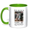 Чашка с цветной ручкой Друзі Занадто багато одягу Зеленый фото
