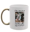 Чашка с цветной ручкой Друзі Занадто багато одягу Золото фото
