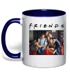 Чашка с цветной ручкой Друзі фото Глубокий темно-синий фото