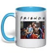 Чашка с цветной ручкой Друзі фото Голубой фото