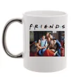 Чашка с цветной ручкой Друзі фото Серебро фото