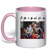 Чашка с цветной ручкой Друзі фото Нежно розовый фото