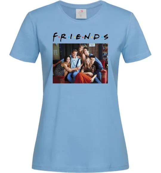 Женская футболка Друзі фото Голубой фото