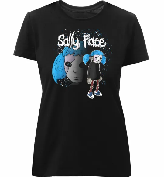 Жіноча преміум футболка Sally Face big Чорний фото