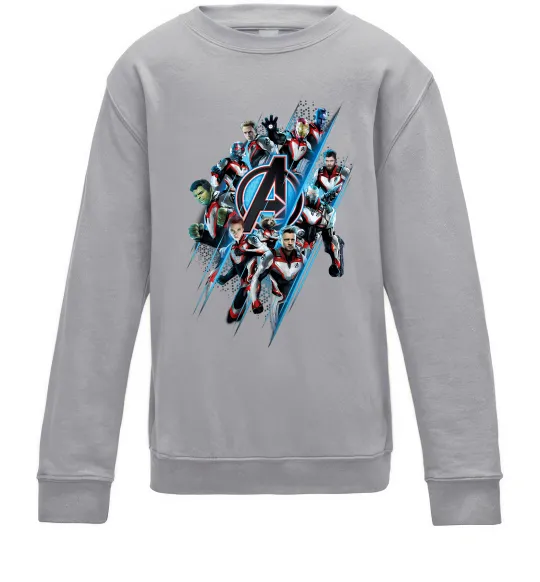 Дитячий світшот Месники персонажі Сірий меланж фото