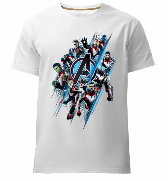 Мужская премиум футболка Месники персонажі Белый фото