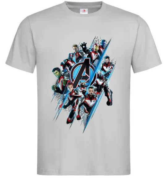 Чоловіча футболка Месники персонажі Сірий фото