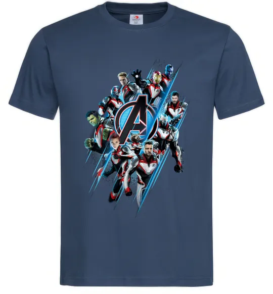 Чоловіча футболка Месники персонажі Темно-синій фото