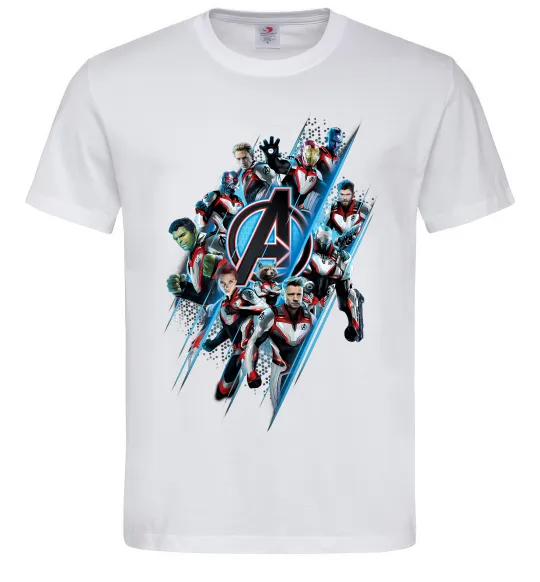 Чоловіча футболка Месники персонажі Білий фото